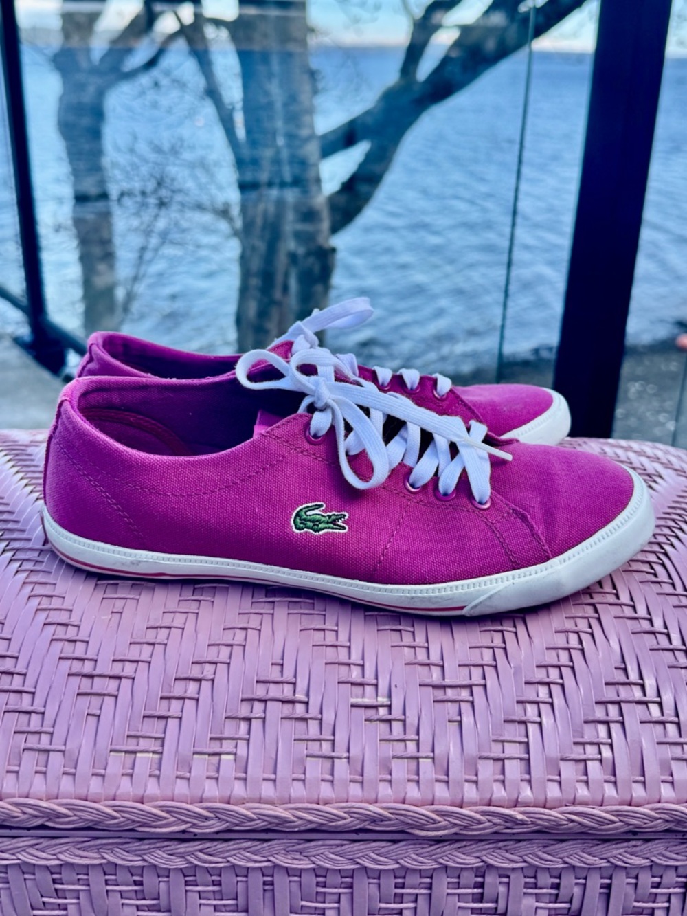 Lacoste Sport Bright Pink Fuchsia Tennis Shoes Sneakers Size 37.5 6.5/7